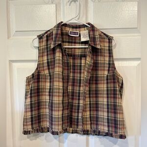 Cottagecore Plaid Sleeveless Vest